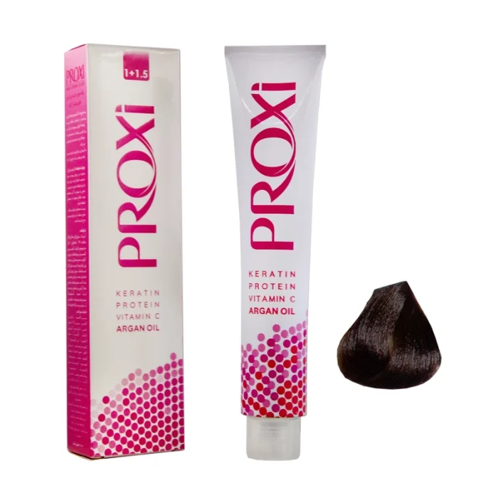 رنگ مو قهوه ای سری طلایی روشن پروکسی شماره 5.5 حجم 100میلی لیترکراتینه